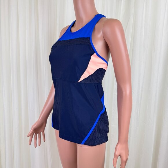 Athleta Colorblock Tri-ssential Tankini Tank Top Gym Workout Swim Run M - Picture 4 of 11